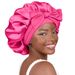Color Ding streamer round hat bow Extra large beauty care hair wide brimmed hat headscarf night cap_viptrois.com