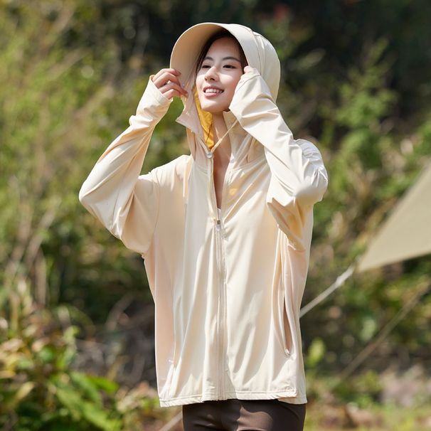 UPF 50+ Ice Silk Sun Hoodie – Women's Lightweight UV Protection Jacket (S-4XL) – Breathable Loose-Fit Cover-Up For Hiking & Travel_viptrois.com