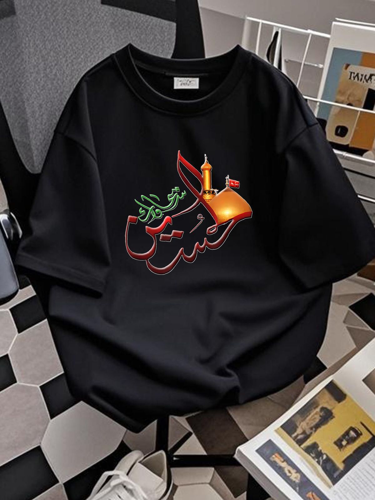 Shia Ashura Karbala IMAM HUSSIN T SHIRT FOR Muharram Stylish Casual Fashion Streetwear Unisex Homme Slightly Comfortable Top For Everyday Wear_viptrois.com