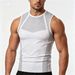 Men's Clothing Muscular Men's Sleeveless Vest Milk Silk Stretch Racer Neck Quick Drying Sports Vest Ribbed Print Fashionable_viptrois.com