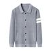 Men’s Slim-Fit Knit Cardigan – Long Sleeve Lapel Sweater (Black/Gray/Navy/Beige, S-4XL, Machine Washable)_viptrois.com