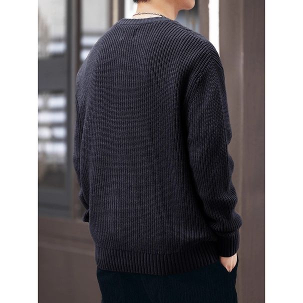 Loom Italian American Retro Sweater Thickened Trendy Brand Knitted Jacket Autumn Winter Loose Top Men_viptrois.com