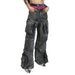 Men's Clothing Retro Distressed Washed Pocket Casual Overalls Design Straight Wide Leg Stacked Jeans_viptrois.com