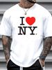 Vintage 1996 I Heart New York White Men's L T-Shirt Classic Logo Love VTG 90s Designer Clothes Casual Graphic Stylish Unisex Soft Homme Breathable_viptrois.com
