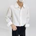 Advanced Style Shirt Men's Long Sleeved Pleated Shirt Ice Silk New Style Cool Casual Top Men_viptrois.com