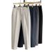 Men's Clothing Thin Ice Silk Men's Nine Point Suit Trousers Light Luxury Loose Straight Solid Color Casual Trousers British Drape Suit Trousers_viptrois.com