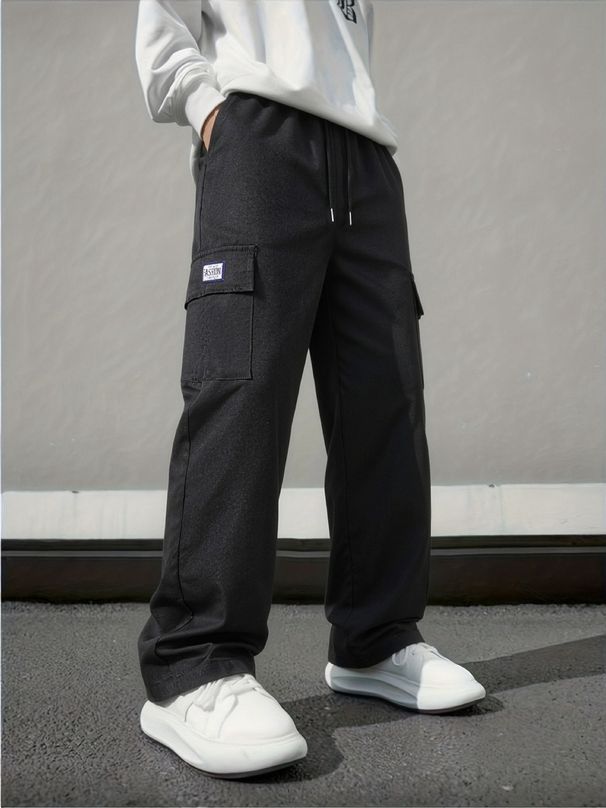 Men's Casual Cargo Pants New Exclusive Edition Sports Style Multi Pocket Long Gray_viptrois.com
