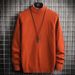 Men's Half-High Collar Sweater – Autumn/Winter Knit Pullover (White, Black, Burgundy, Sizes M-3XL)_viptrois.com
