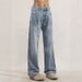 Men's Vintage Light Wash Blue Jeans Flared Trousers, Relaxed Fit Bootcut Denim Pants With Distressed Details, High Waist Wide Leg Streetwear_viptrois.com
