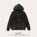 Pure Pure 320g Cross-Border Washed Vintage Cardigan Autumn New Heavyweight Double Yarn Pure Cotton Retro Zipper Men's Sweatshirt_viptrois.com