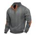 Cross-border American Spring And Autumn Heavy Jacquard Men's Button Stand-Up Collar Patch Henry Long Sleeve Casual Sweater Men's_viptrois.com