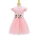 Kids’ Clothing Girls Princess Dress Summer New Style Girls Flying Sleeves Trough Waist A Row Of Flowers Mesh Dress_viptrois.com