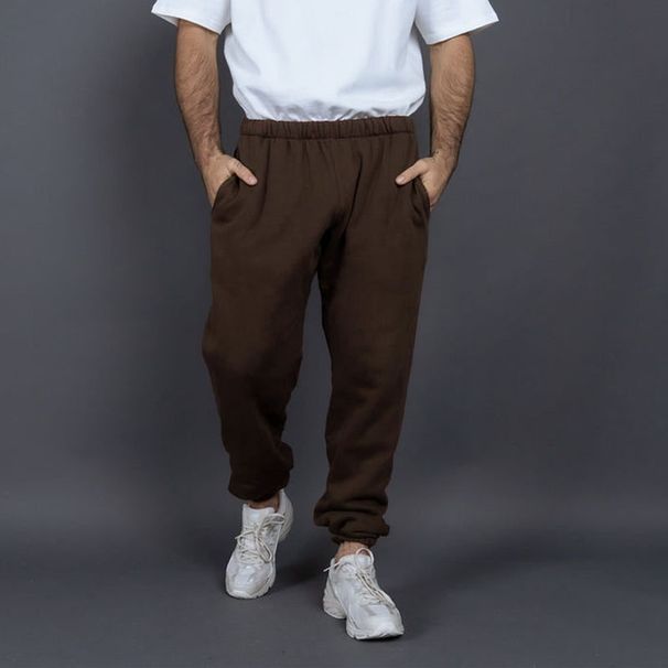 60% Cotton Fleece-Lined Jogger Pants For Men & Women – Winter Warm Sweatpants, Loose Fit, Elastic Cuffs (Black/White/Pink/Brown/Green/Gray)_viptrois.com