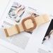 Popular Style Cotton and Linen Style PP Grass Woven Belt Women's Round Square Buckle Korean Style dress Long Shirt Women's Decorative Belt_viptrois.com