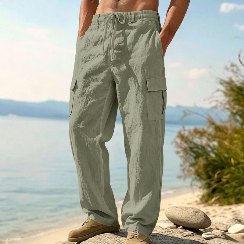 Plus Size Men's Casual Sports Trousers Breathable Loose Straight Leg Multi Pocket All Season Workwear For Outdoor_viptrois.com