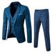 Men’s Slim 3 Piece Suit Business Wedding Party Vest & Pants Coat Men's Dress Shirt And Tie Set_viptrois.com