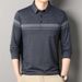 Nordmann Men's Spring And Autumn Long Sleeve Striped Polo Turn-down Collar, Breathable Casual Base Shirt With Real Pockets For_viptrois.com
