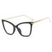 Women's Eyewear Frames Ladies Large Frame Cat Eye Plain Glasses Fashionable Round Face Glasses Frame Myopia Glasses Frame_viptrois.com