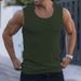 Summer Men's Sleeveless Wide Shoulder Knitted Stripe Fitness Sports Leisure Fit Tank Top For Men_viptrois.com
