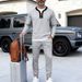 Men's Retro Waffle-Knit Polo & Pants Set - Loose Fit Long Sleeve Henley Lounge Suit, Casual Two-Piece Outfit In 5 Colors_viptrois.com