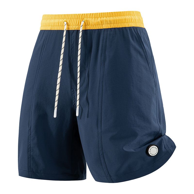Men's Color Blocked Beach Shorts New Summer Style Thin Nylon Mid Length Casual And Breathable_viptrois.com