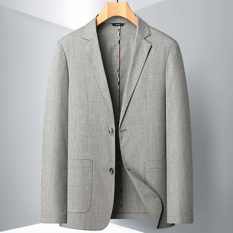 Men's Clothing Men's casual suit spring and autumn linen light luxury business single western middle aged and young single breasted trendy suit jacket_viptrois.com