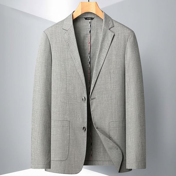 Men's Clothing Men's casual suit spring and autumn linen light luxury business single western middle aged and young single breasted trendy suit jacket_viptrois.com