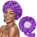Double color Ding streamer round hat bow Beauty care hair wide brimmed hat headscarf night cap_viptrois.com