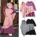 Mother & Kids Girls Spring and Autumn Long Sleeve Colorblocked Ruffled Dress + Headscarf Two piece Children's Clothing_viptrois.com