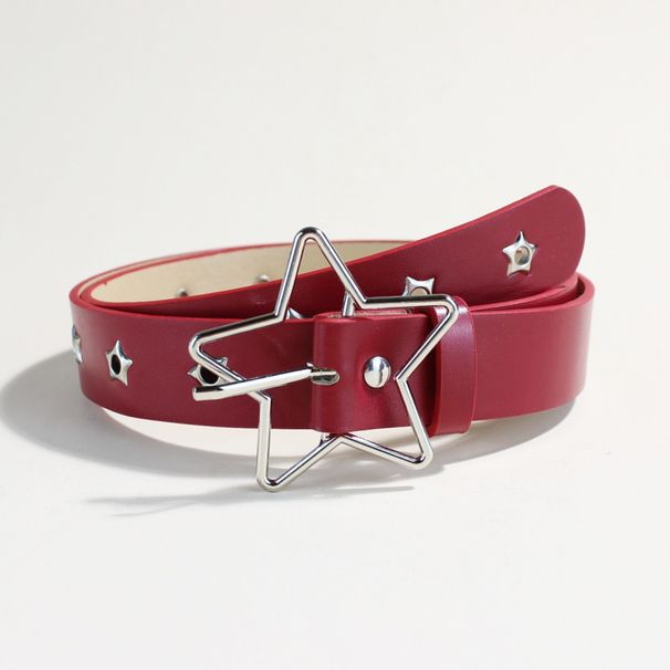 Punk Star Studded Belt - Adjustable Multi-Hole Gothic Waist Strap With Spike Buckle | Edgy Unisex Fashion Belt For Women & Men (28-40 Inch)_viptrois.com