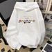 Cartoon Hooded Fleece Long Sleeved Sweatshirt With Trendy Temperament, Fashionable And Versatile Loose Top_viptrois.com