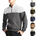 Men’s Waffle-Knit Zip-Up Hoodie – Diamond Grid Stand Collar Pullover For Urban Explorers (S-XXXL, 60% Polyester, Slim Fit, Retro Style)_viptrois.com