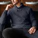 Men's Business Casual Knit Sweater – Stretch Turn-Down Collar Pullover For Office & Layering_viptrois.com