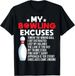 T-shirtt-shirtfunny Bowling Excuses 2026 For Bowler Tee Shirts G_viptrois.com