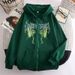 Cardigan Sweatshirt Skull Butterfly Street Hip Hop Gothic Harajuku Y2k Black Zipper Hoodie For Women_viptrois.com