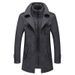 Men's Wool Blend Overcoat For Business & Casual - Double Collar Winter Coat For Men, Warm & Stylish, Slim Fit, Available In Multiple Colors & Sizes_viptrois.com