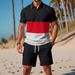 Men's Clothing New Casual Contrast Color Polo Lapel Shirt Short Sleeved Suit_viptrois.com