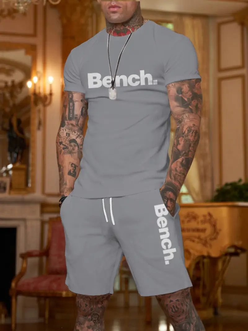 Men’s Graphic Print T-Shirt & Shorts Set – Trendy Streetwear (S-4XL) – Summer Casual Outfit_viptrois.com