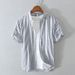 Men's Clothing Summer New Men's Short Sleeved Shirt Tops Loose Cotton Coat Casual Youth Striped Shirt_viptrois.com