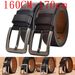 All cowhide leather men's lengthened fat casual Joker two-layer cowhide retro pin buckle men's leather a generation of hair_viptrois.com