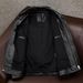 Men's Faux Leather Jacket With Cotton Lining, Relaxed Fit Double Breasted Bomber Coat For Casual Wear (Black/Brown, Thin/Thick Options)_viptrois.com