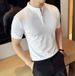 Ciphertext 2025 Douyin Popular New Chinese Stand-up Collar Men's Versatile Casual Henry Collar Short-sleeved Thin T-shirt_viptrois.com