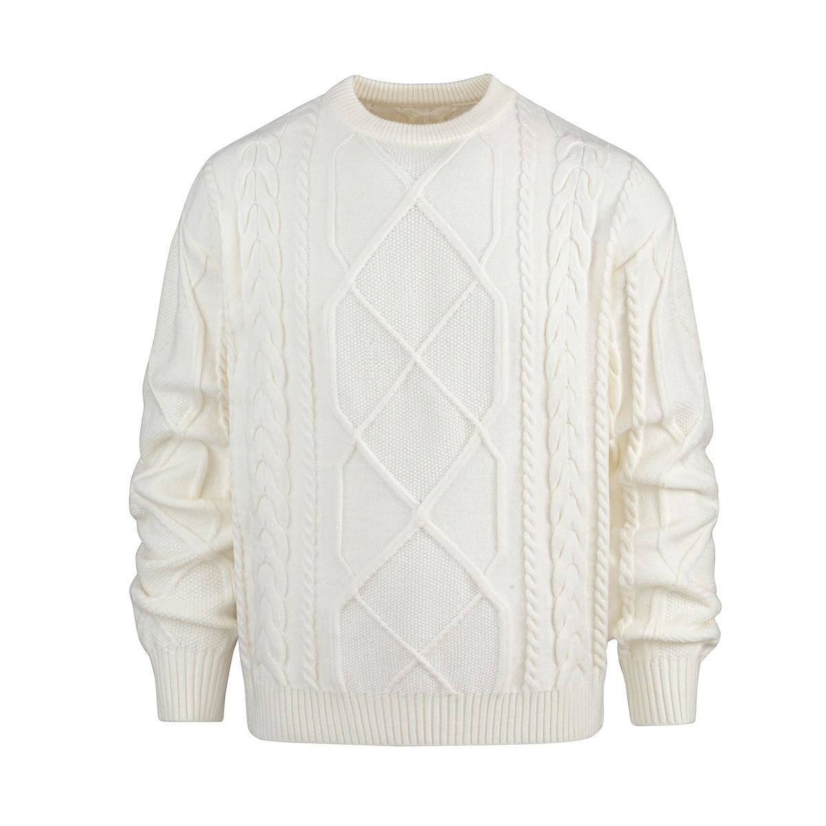 Men's Casual Round Neck Sweater – Solid Color Knit Pullover For Autumn & Winter_viptrois.com