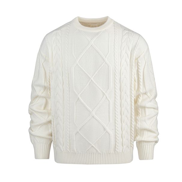 Men's Casual Round Neck Sweater – Solid Color Knit Pullover For Autumn & Winter_viptrois.com