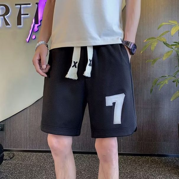 Men's Clothing Shorts Summer Trendy Casual Shorts Boys Loose Large Size Sports Sweatpants Five Point Pants_viptrois.com
