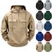 Cross-Border Heavy American Style New Retro Zipper Hooded Solid Color Sweatshirt Sports Casual Workwear Men's Jacket_viptrois.com