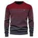 Pure 2024 Autumn Winter American Style Long Sleeve Trendy Sweater Slim Fit Round Neck Striped Men's European Size Knitwear_viptrois.com