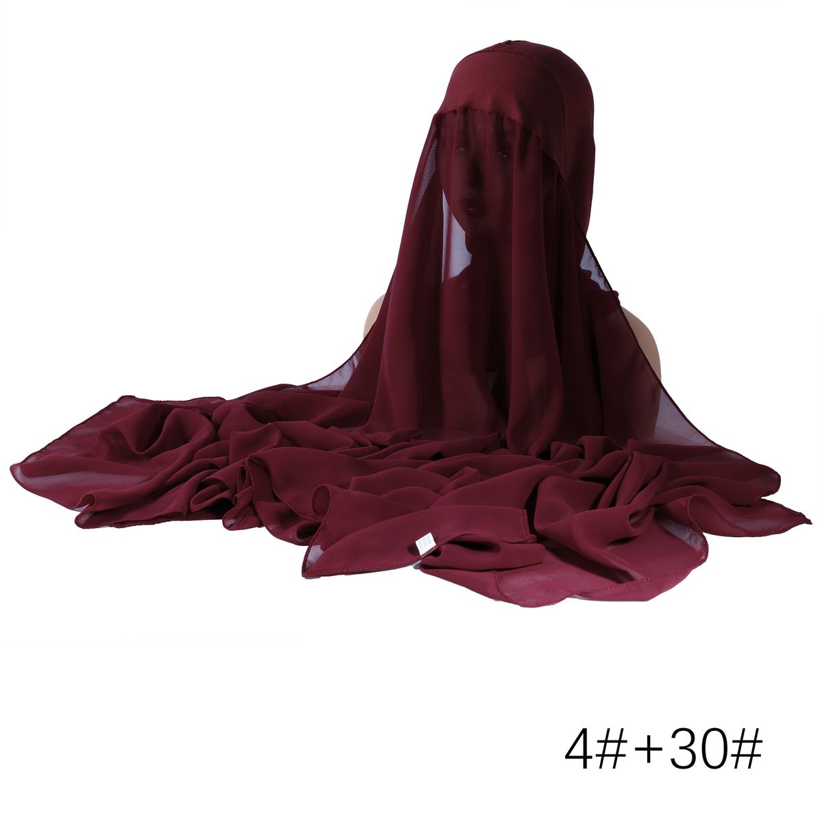 PEARL BREEZE - Malaysian Style Headscarf & Cap Set (Pearl Accent Chiffon Scarf, Hot Seller)_viptrois.com
