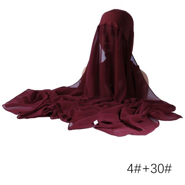 PEARL BREEZE - Malaysian Style Headscarf & Cap Set (Pearl Accent Chiffon Scarf, Hot Seller)_viptrois.com