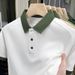 Men's Clothing High Grade Ice Silk Shirt Short Sleeved Men Summer Fashion Casual Simple Lapel Men's T-Shirt For Formal & Casual_viptrois.com